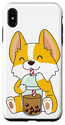 iPhone XS Max Cute Corgi Kawaii Bubble Tea Boba Milk Tea Anime Case
