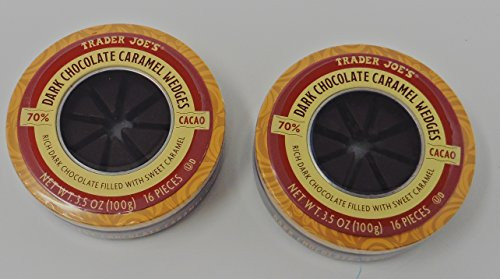 Dark Chocolate Caramel Wedges 3.5 Oz Each -2 Pack- 70 Percent  Cacao Trader Joes