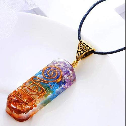 Orgone Chakra Healing Pendant Necklace  7 Chakra Stones Necklace for EMF Protection and Spiritual Healing