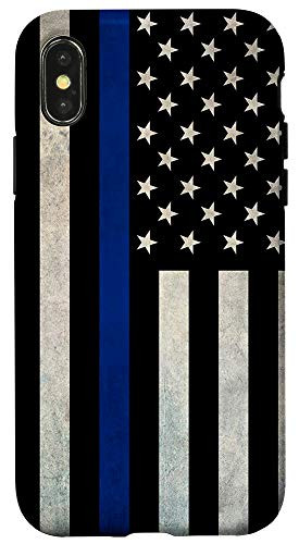 iPhone X XS Thin Blue Line American Flag Police Officer Cop Lives Matter Case