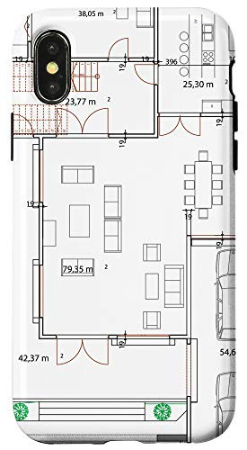 iPhone X XS Architect Architecture House Floor Plan Novelty Lover Gift Case