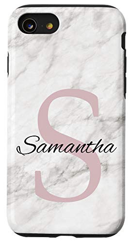 iPhone SE -2020-   7   8 Samantha Pink Monogram Letter S Girls Personalized Name Case