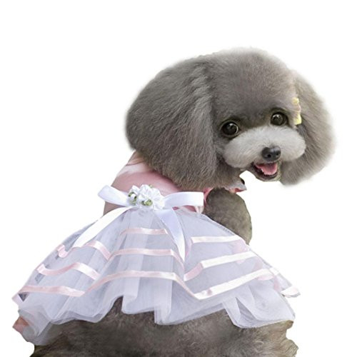 Dog Dress for Small Dog Girl Wakeu Pet Puppy Tutu Princess Dress Vest Clothes -S Pink- Dog Dress for Small Dog Girl Wakeu Pet Puppy Tutu Princess Dress Vest Clothes -S Pink-