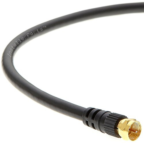 InstallerParts Coaxial Cable F-Type Male Connectors RG6 Cable (75 Feet) - GOLD Plated - Professional Series - Compatible with HDTV, VHS, BluRay, Satellite Receivers, TV Antennas, Cable Box, and more!