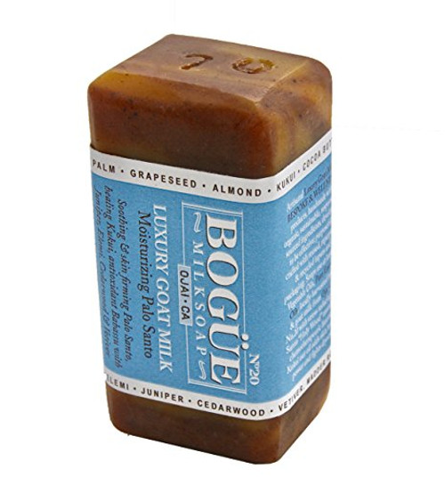 Bogue Goat Milk Soap - N20 Moisturizing Palo Santo Soothing and firming Stress reducing and detoxifying Juniper strengthening Elemi Healing Vetiver and Kukui Nut smooth skin w antioxidant Babassu oil Bogue Goat Milk Soap - N20 Moisturizing Palo Santo Soothing and firming Stress reducing and detoxifying Juniper strengthening Elemi Healing Vetiver and Kukui Nut smooth skin w antioxidant Babassu oil