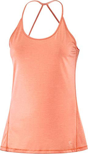 Salomon Women_s Comet Athletic Tank Top  Papaya Peach Nectar Heather  XS