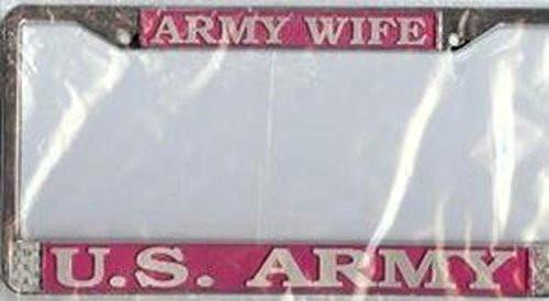 Mitchell Proffitt U.S. Army Wife Chrome License Plate Frame Free Screw Caps with This Frame