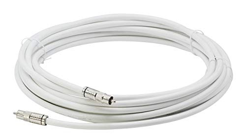 Digital Audio Cable - Digital Coaxial Cable with RCA Connections  75 Ohm Coax - Subwoofer Cable - -S PDIF- White RCA Cable  40 Feet