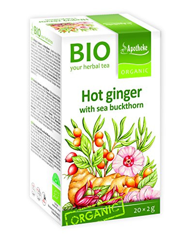 Apotheke Organic Hot Ginger Tea with Sea Buckthorn  20 Tea Bags