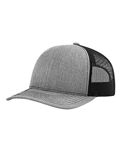 Richardson 112 Trucker Snapback Cap  Heather Grey Black