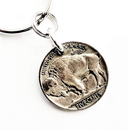 1929 Buffalo Nickel Key Ring  U.S. Coin Keychain