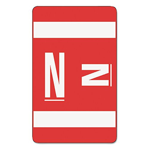 Alpha-Z Color-Coded Second Letter Labels  Letter A  Red  100 Pack -Set of 2- Label Color  Letter N  Red
