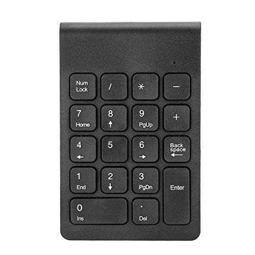 M ugast Numeric Keypad Mini Portable 2.4G Wireless Numeric Keypad 18 Keys General PC USB Number Pad for Desktop Laptop Computers-Black-