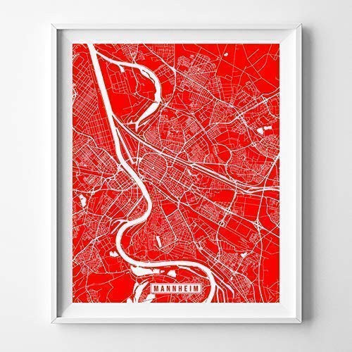 Mannheim Germany City Street Map Wall Art Home Decor Poster Urban City Hometown Road Print - 70 Color Choices - Unframed Mannheim Germany City Street Map Wall Art Home Decor Poster Urban City Hometown Road Print - 70 Color Choices - Unframed