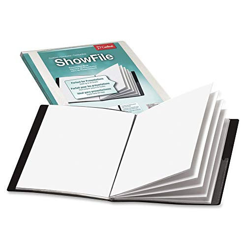 Cardinal  50032CB  Showfile Custom Display Book  Letter  8 1 2inch  x 11inch  Sheet Size  12 Sheet Capacity  1 3 8inch  Spine Width  6 Internal Pocket-s-  Poly  Black  Sold As Case of 25