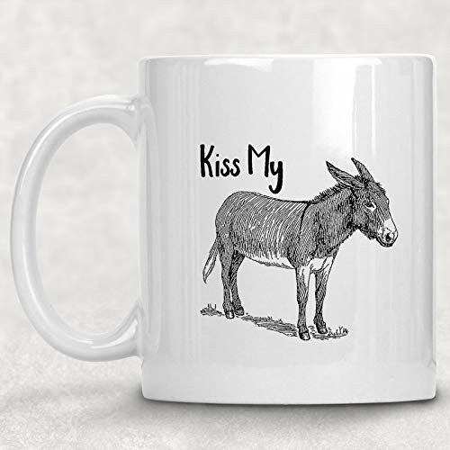Kiss My Ass Funny Mug  Donkey Coffee Cup 11 oz.