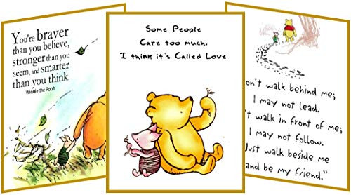 Classic Winnie the Pooh 8 quotes table tent cards centerpiece decoration Baby Shower