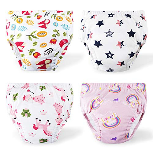 Toddler Potty Training Pants 4 Pack Cotton Training Underwear Size 2T 3T 4T Potty Underwear for Girls MUL S
