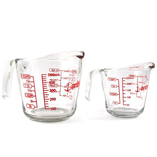 Anchor Hocking 2 Piece Glass Measuring Cup Set