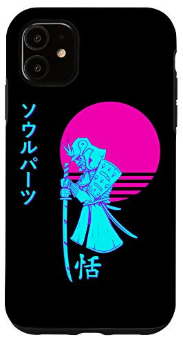 iPhone 11 Vaporwave Samurai 80_s 90_s Retro Japanese Anime Aesthetic Case