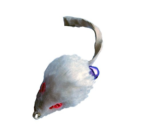 Kats_N Us Cat Wand Refill - Real Rabbit Fur Mouse- White