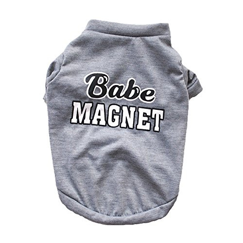 WEUIE Big Puppy Clothes Pet Puppy Summer Shirt Small Dog Cat Pet Clothes Vest T Shirt -S Gray- WEUIE Big Puppy Clothes Pet Puppy Summer Shirt Small Dog Cat Pet Clothes Vest T Shirt -S Gray-