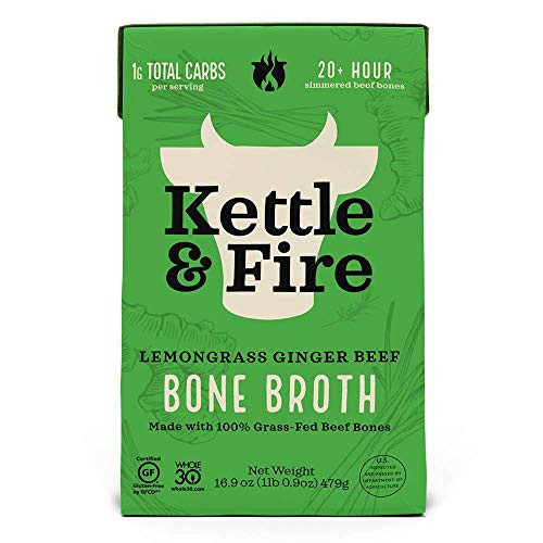 KETTLE  and  FIRE Bone Broth Soup  Pho Lemongrass ginger Beef  16.9 Oz -Package may vary-