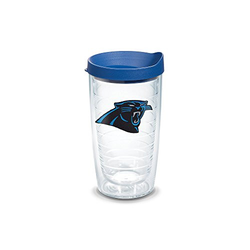 Tervis 1039066 NFL Carolina Panthers Primary Logo Tumbler with Emblem and Blue Lid 16oz, Clear Tervis 1039066 NFL Carolina Panthers Primary Logo Tumbler with Emblem and Blue Lid 16oz, Clear