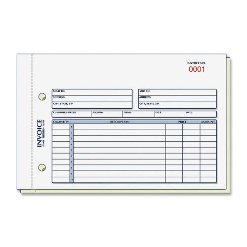 Rediform Invoice Form - 50 Sheet-s- - Stapled - 2 Part - Carbonless - 5.50inch  x 7.87inch  Sheet Size - 1Each