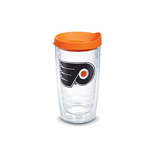 Tervis 1044701 NHL Philadelphia Flyers Primary Logo Tumbler with Emblem and Orange Lid 16oz, Clear Tervis 1044701 NHL Philadelphia Flyers Primary Logo Tumbler with Emblem and Orange Lid 16oz, Clear