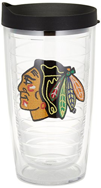 Tervis 1045163 NHL Chicago Blackhawks Primary Logo Tumbler with Emblem and Black Lid 16oz, Clear Tervis 1045163 NHL Chicago Blackhawks Primary Logo Tumbler with Emblem and Black Lid 16oz, Clear