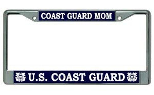 U.S. Coast Guard Mom Chrome License Plate Frame U.S. Coast Guard Mom Chrome License Plate Frame