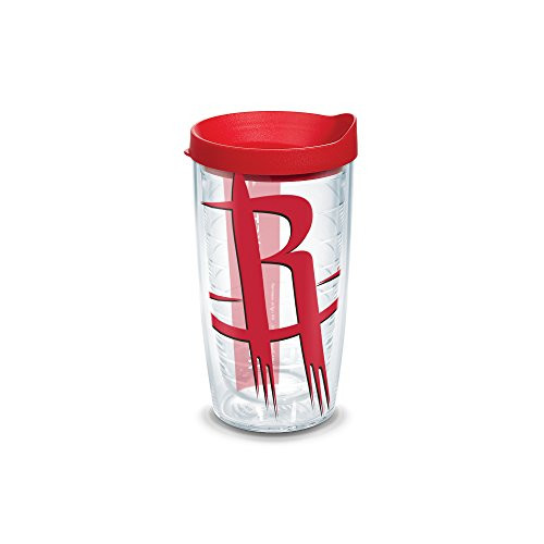 Tervis 1126900 NBA Houston Rockets Colossal Tumbler with Wrap and Red Lid 16oz, Clear Tervis 1126900 NBA Houston Rockets Colossal Tumbler with Wrap and Red Lid 16oz, Clear