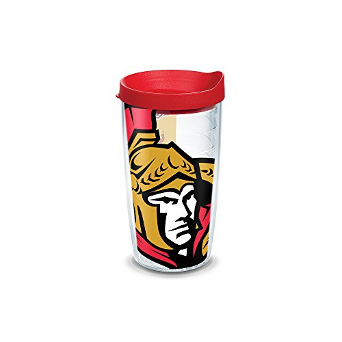 Tervis 1105143 NHL Ottawa Senators Colossal Tumbler with Wrap and Red Lid 16oz, Clear Tervis 1105143 NHL Ottawa Senators Colossal Tumbler with Wrap and Red Lid 16oz, Clear