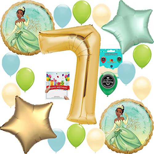 Princess and the Frog Tiana Party Supplies Birthday Decoration Balloon Bundle 7th Birthday