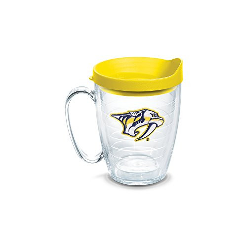 Tervis 1063870 NHL Nashville Predators Primary Logo Tumbler with Emblem and Yellow Lid 16oz Mug, Clear Tervis 1063870 NHL Nashville Predators Primary Logo Tumbler with Emblem and Yellow Lid 16oz Mug, Clear