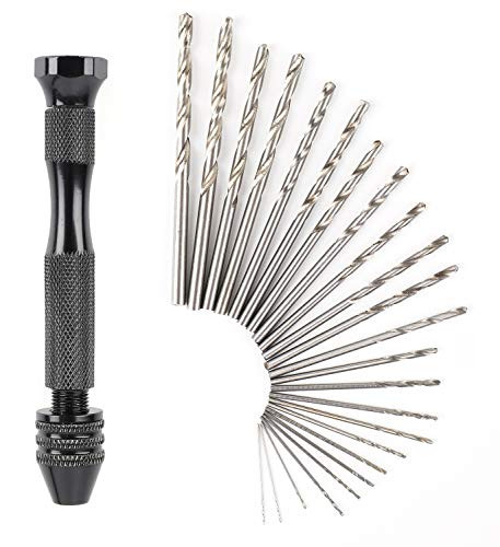 Yesland 150 Pcs Hand Drill Bits Set - Pin Vise Micro Mini Twist Hand Drill Bits - for Drilling Tool DIY  Model Making  Metal Wood  Jewelry  Delicate Manual Work  and  Electronic Assembling