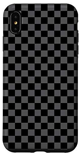 iPhone XS Max Black and Gray Classic Checkered Pattern Checkerboard Retro Case