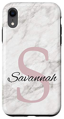 iPhone XR Savannah Pink Monogram Letter S Girls Personalized Name Case