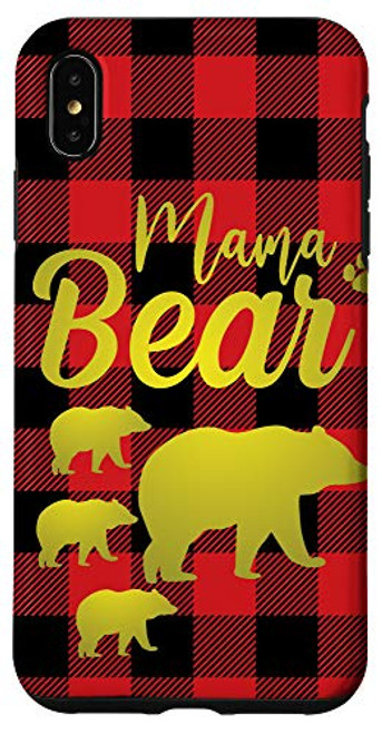 iPhone XS Max Mama Bear Three Cubs Case Plaid Buffalo Mothers Day Case iPhone XS Max Mama Bear Three Cubs Case Plaid Buffalo Mothers Day Case