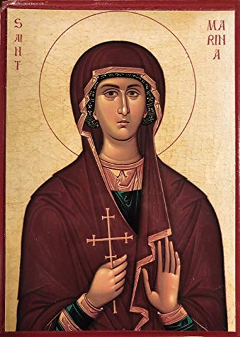 Wooden Greek Orthodox Christian Icon Saint the Great Martyr Marina 4.5inch x 6.5inch Wooden Greek Orthodox Christian Icon Saint the Great Martyr Marina 4.5inch x 6.5inch