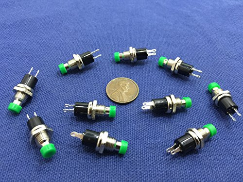 10 Pieces Green Mini Push Button Spst Momentary N o Off-on Switch 6mm Fl6022 C1