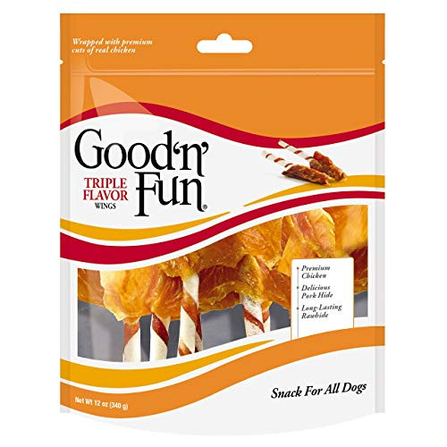 Good_N_Fun P-94130 Triple Flavor Wings Dog Chews  One Size. Premium Pack