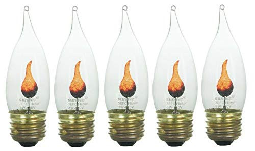 Parts 4R 5PK Flickering Flame St?nd?rd Light Bulbs - 3W Realistic Candle Flicker E26 Parts 4R 5PK Flickering Flame St?nd?rd Light Bulbs - 3W Realistic Candle Flicker E26