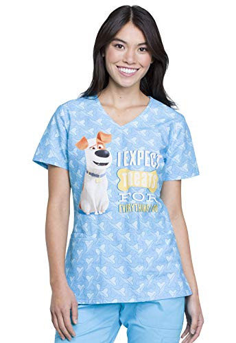 Tooniforms V-Neck Scrub Top  TF614  S  I Expect Treats