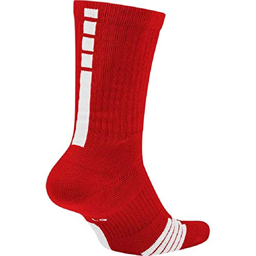 NIKE Elite Basketball Crew Socks -University Red White  Large-