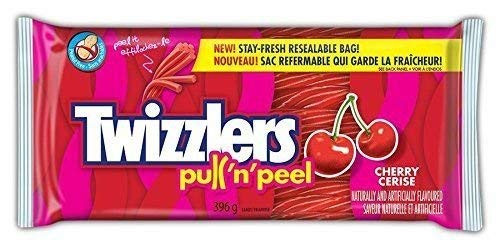 TWIZZLERS Licorice Candy  Cherry Pull N_ Peel  Party Pack  396 Gram