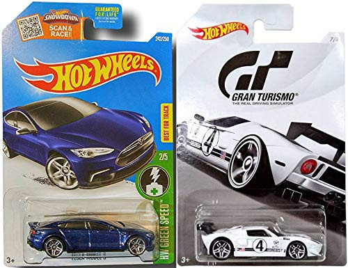 Blue Tesla S and Gran Turismo Ford GT Hot Wheels Bundle 1 64 Scale Collectible Die Cast Cars Blue Tesla S and Gran Turismo Ford GT Hot Wheels Bundle 1 64 Scale Collectible Die Cast Cars