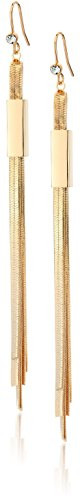 GUESS inch Basicinch  Gold Foldover Flat Chain Linear Drop Earrings