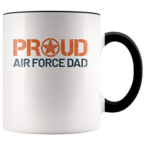 Air Force Merchandise - USAF Coffee Mug - Military Coffee Mugs - Proud Air Force Dad - Father of a U.S. Airman Coffee Cup - USAF Veteran Dad_s Mug